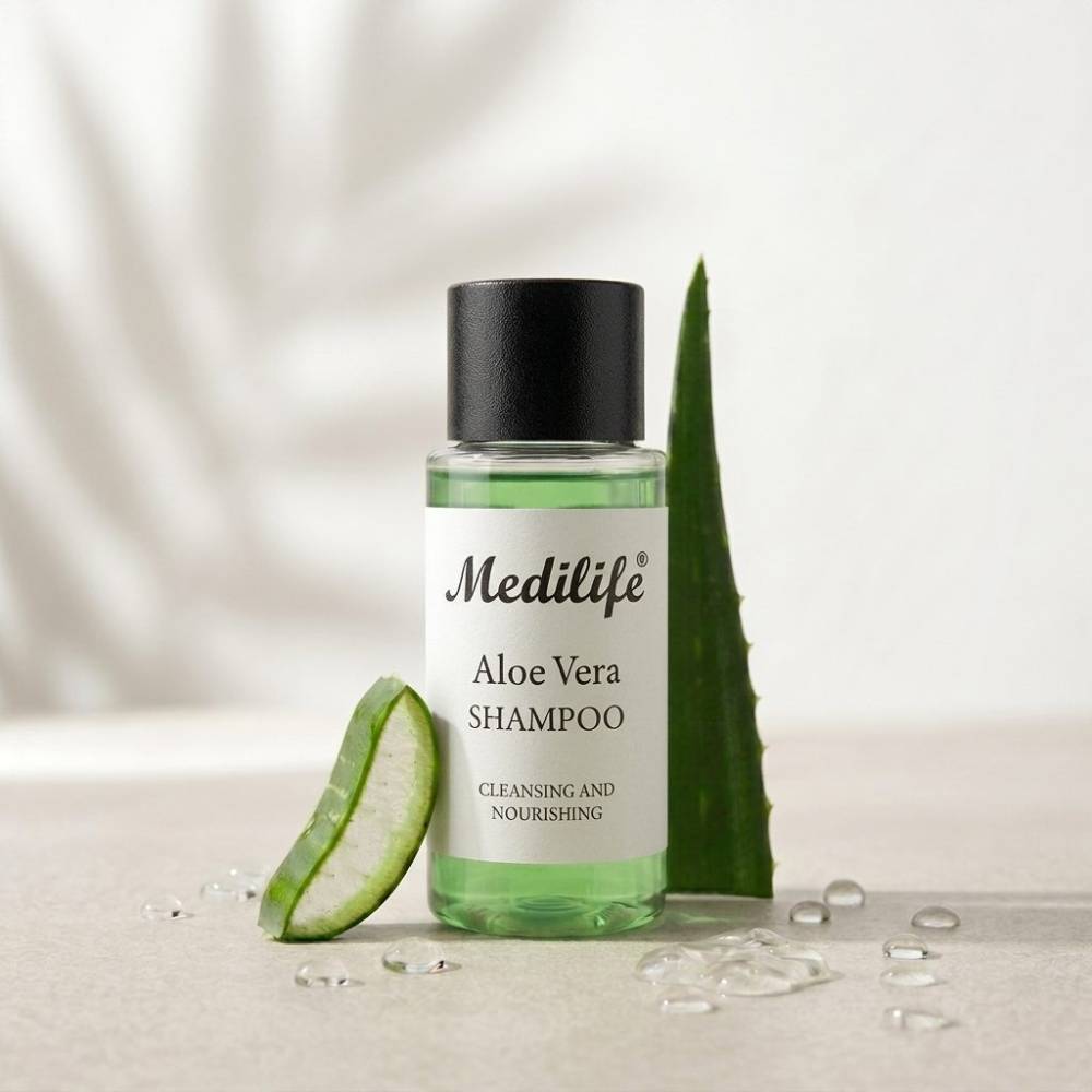 Branded shampoo bottle